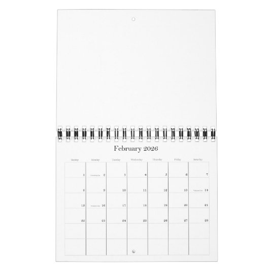Kleine blanco kalender 2026 (Feb 2026)