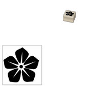 Kleine Blauw vergeet-me-niet-bloem rond Floral Rubberstempel (Gestempeld)