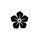 Kleine Blauw vergeet-me-niet-bloem rond Floral Rubberstempel (Afrduk)