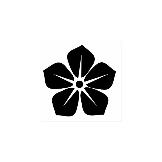 Kleine Blauw vergeet-me-niet-bloem rond Floral Rubberstempel (Afrduk)