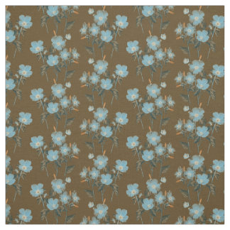 Kleine Blauw vergeet me niet om bruin te bloemen Stof