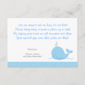 Kleine blauw-walvisbedekking informatiekaartje (Voorkant)