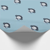 Kleine blauwe aap cadeaupapier (Hoek)