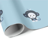 Kleine blauwe aap cadeaupapier (Rol Hoek)