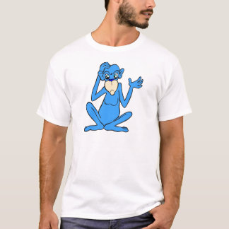 Kleine blauwe aap t-shirt