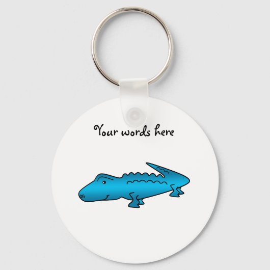 Kleine blauwe alligator sleutelhanger (Voorkant)