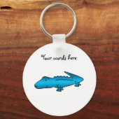 Kleine blauwe alligator sleutelhanger (Voorkant)
