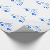Kleine blauwe auto cadeaupapier (Hoek)