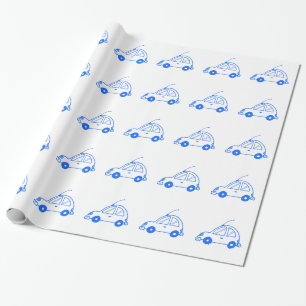 Kleine blauwe auto cadeaupapier