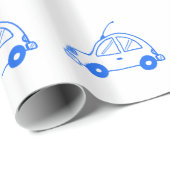 Kleine blauwe auto cadeaupapier (Rol Hoek)