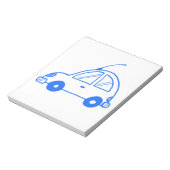 Kleine blauwe auto notitieblok (Linkerzijde)