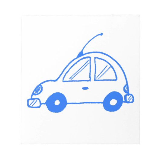 Kleine blauwe auto notitieblok (Voorkant)