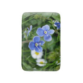 kleine blauwe bloemen badmat (Voorkant Verticaal)