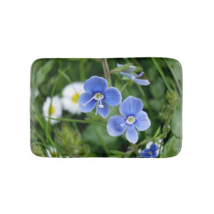kleine blauwe bloemen badmat