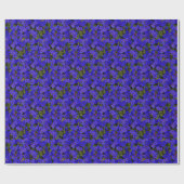 Kleine blauwe bloemen cadeaupapier (Vlak)