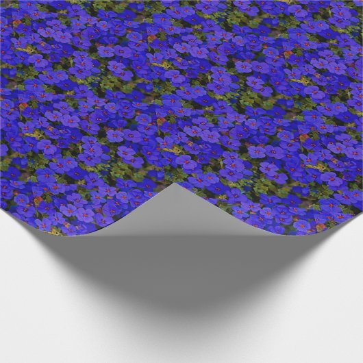 Kleine blauwe bloemen cadeaupapier (Hoek)