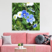 kleine blauwe bloemen canvas afdruk (Insitu (Woonkamer))