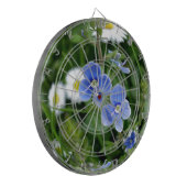kleine blauwe bloemen dartbord (Voorkant Links)