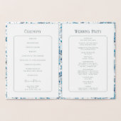 Kleine Blauwe Bloemen Folie Trouwprogramma Folie Kaarten (Binnen)