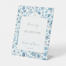 Kleine blauwe bloemen gastenboek