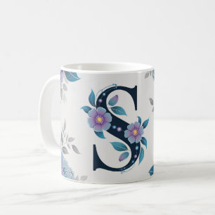 Kleine blauwe bloemen koffiemok