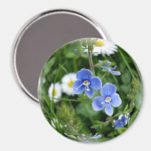 kleine blauwe bloemen magneet (Voorkant / Achterkant)