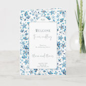 Kleine Blauwe Bloemen Trouwprogramma (Voorkant)