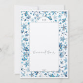 Kleine Blauwe Bloemen Verlovingsfeest Kaart (Achterkant)