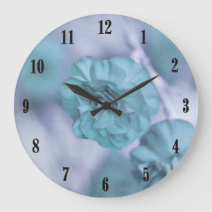 Kleine Blauwe Bloemen Wandklok