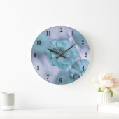 Kleine Blauwe Bloemen Wandklok (Huis)