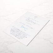 kleine blauwe boog Doop Folie Uitnodiging (Gedraaid)