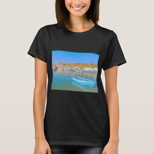 KLEINE BLAUWE BOOT DIGITALE TRENDS T-SHIRT (Voorkant)