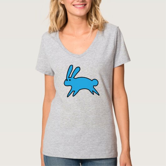 Kleine Blauwe Bunny T-shirt (Voorkant)