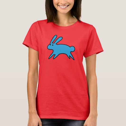 Kleine Blauwe Bunny T-shirt (Voorkant)