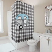 KLEINE BLAUWE CAMPER DOUCHEGORDIJN (In situ)