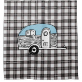 KLEINE BLAUWE CAMPER DOUCHEGORDIJN (Voorkant)