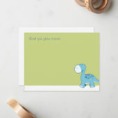 Kleine Blauwe Diplodocus | Platte Dankkaartjes Notitiekaartje (Voorkant / Achterkant in situ)