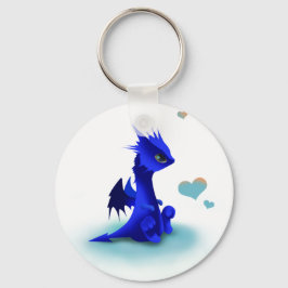 Kleine blauwe draak van sleutelhanger van liefde