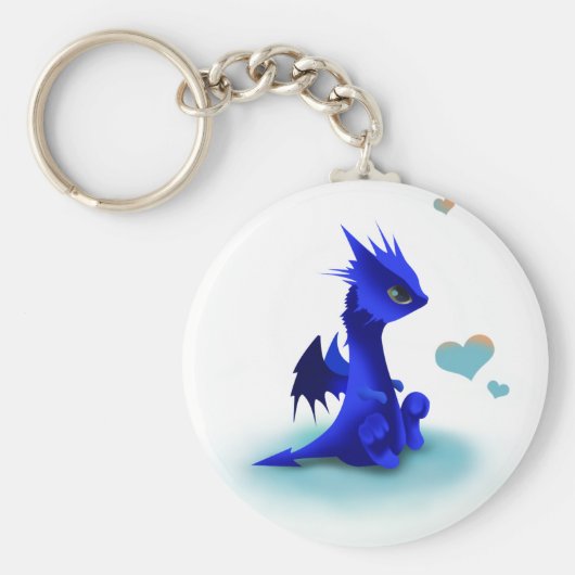 Kleine blauwe draak van sleutelhanger van liefde (Voorkant)