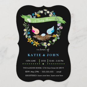 Kleine blauwe eieren    Uitnodiging tot Baby showe