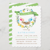 Kleine blauwe eieren  | Uitnodiging tot Baby showe (Voorkant / Achterkant)