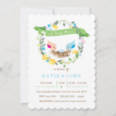 Kleine blauwe eieren  | Uitnodiging tot Baby showe (Voorkant)