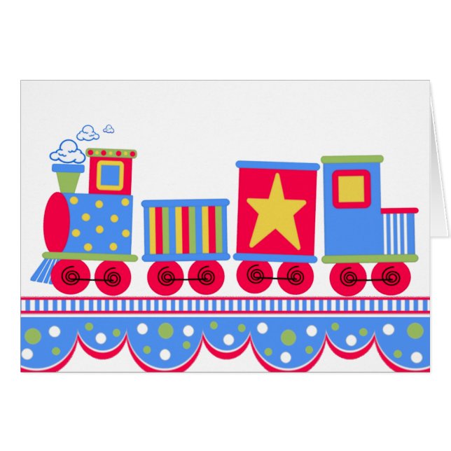 Kleine blauwe en rode trein (Voorkant Horizontaal)