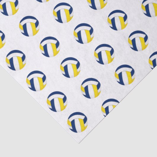 kleine blauwe gouden volleybal patronen tissuepapier (Detail)