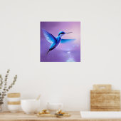 Kleine blauwe hond poster (Keuken)