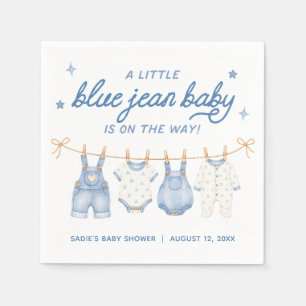 Kleine Blauwe Jean Baby Denim Waslijn Baby Shower Servet