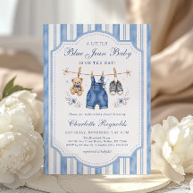 Kleine Blauwe Jean Baby Meisje Baby Shower
