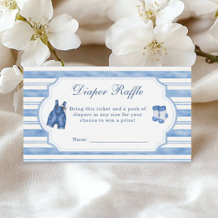 Kleine Blauwe Jean Baby Meisje Luier Raffle Informatiekaartje