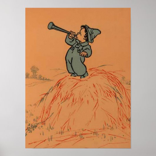 Kleine Blauwe Jongen Oude Kinderrijmpje Poster (Voorkant)