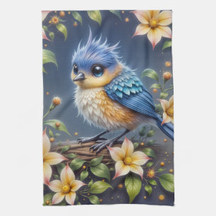 Kleine blauwe keukenhanddoek